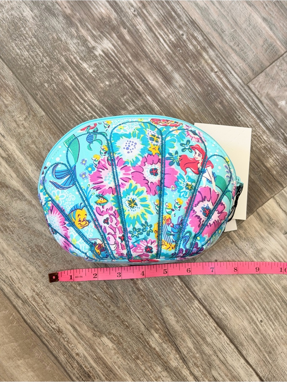 Vera Bradley Disney Ariel Floral Aqua Quilted Kids Pouch - Picture 5 of 6